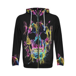 A Skull by Popart Lover All Over Print Full Zip Hoodie for Men (Model H14)