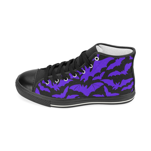 Purple bats Women's Classic High Top Canvas Shoes (Model 017)