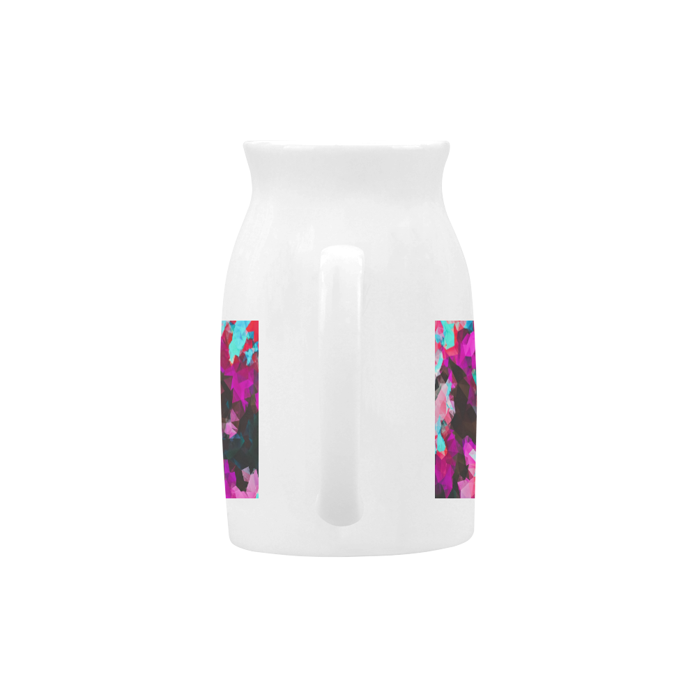 psychedelic geometric polygon abstract pattern in purple pink blue Milk Cup (Large) 450ml