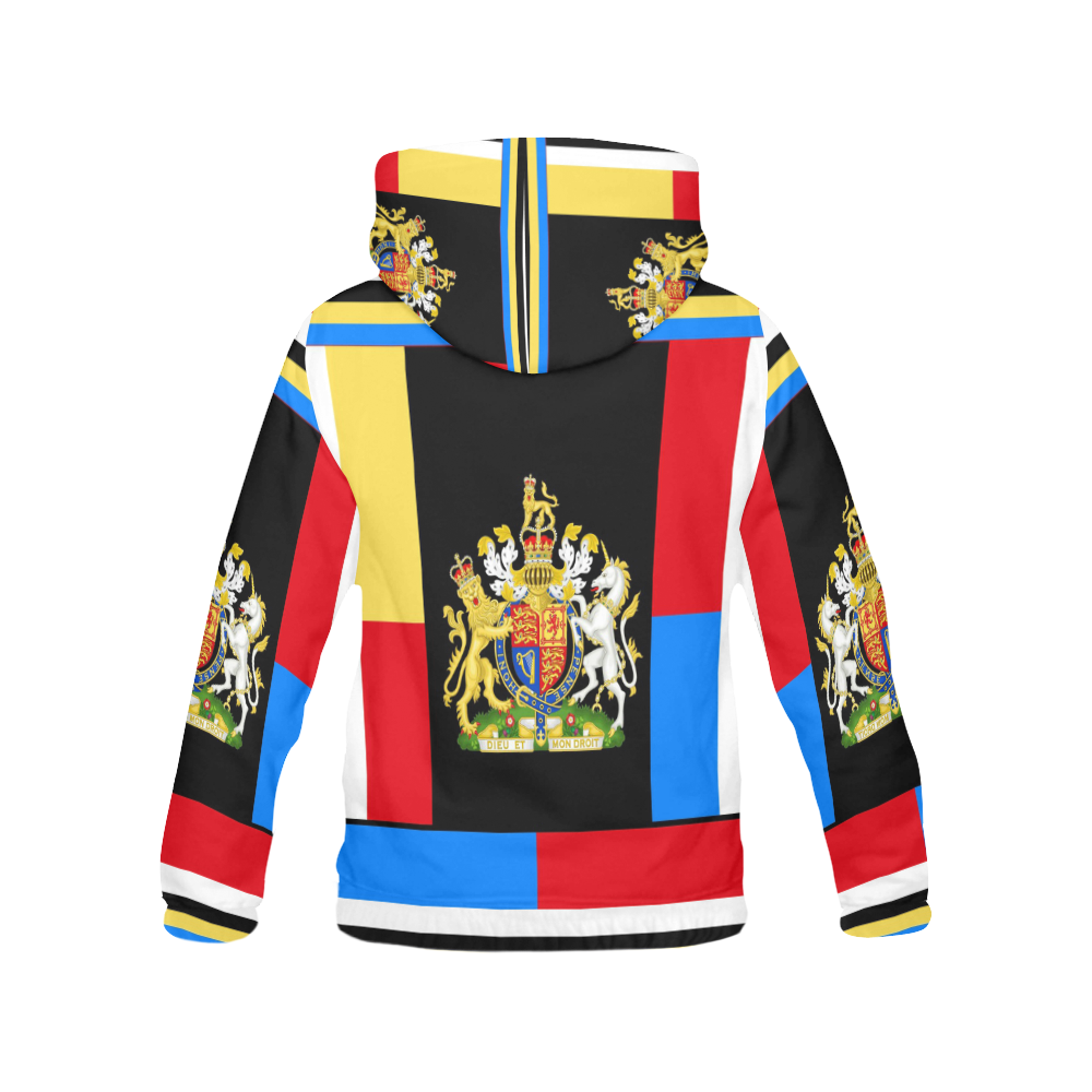 UK COAT OF ARMS All Over Print Hoodie for Women (USA Size) (Model H13)
