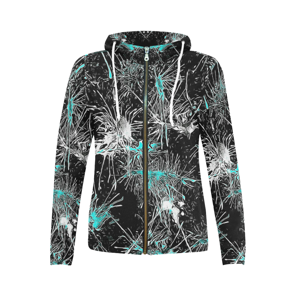color fun 03A by FeelGood All Over Print Full Zip Hoodie for Women (Model H14)
