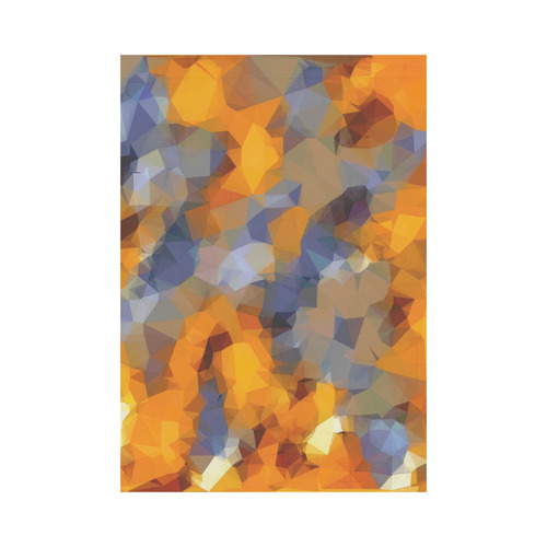 psychedelic geometric polygon abstract pattern in orange brown blue Garden Flag 28''x40'' （Without Flagpole）