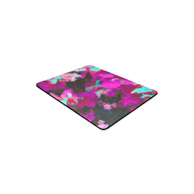 psychedelic geometric polygon abstract pattern in purple pink blue Rectangle Mousepad