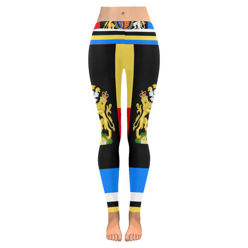 UK COAT OF ARMS Women's Low Rise Leggings (Invisible Stitch) (Model L05)