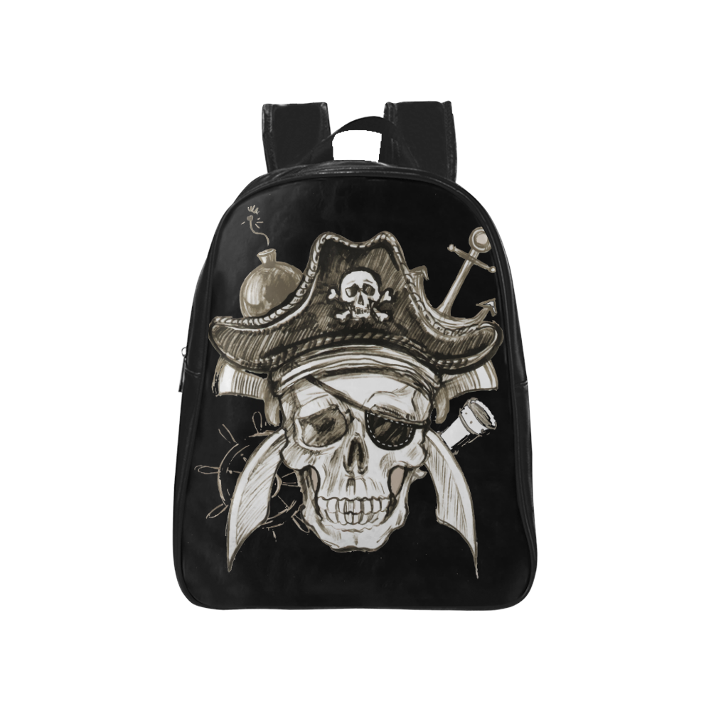 Pirate Skull Bomb Anchor Knives School Backpack (Model 1601)(Small)