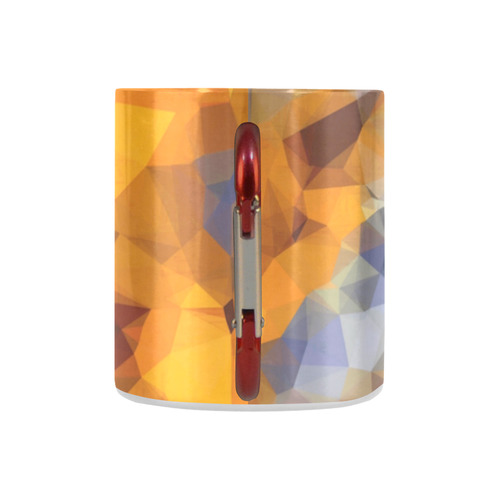 psychedelic geometric polygon abstract pattern in orange brown blue Classic Insulated Mug(10.3OZ)