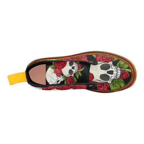 Skulls With Red Roses Martin Boots For Women Model 1203H
