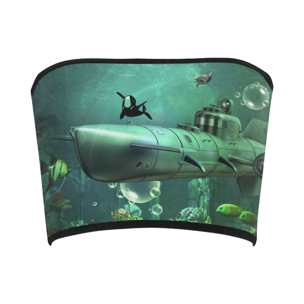 Awesome submarine with orca Bandeau Top