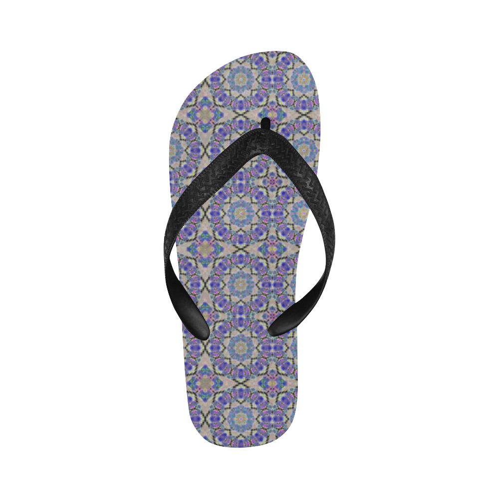 Lavender Blue Geometric Flip Flops for Men/Women (Model 040)