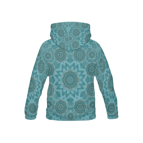 Wood and stars in the blue pop art All Over Print Hoodie for Kid (USA Size) (Model H13)