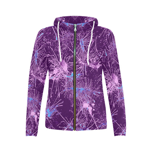 color fun 03C by FeelGood All Over Print Full Zip Hoodie for Women (Model H14)