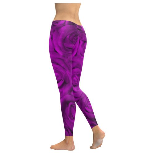 gorgeous roses O Women's Low Rise Leggings (Invisible Stitch) (Model L05)
