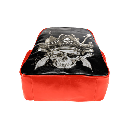 Pirate Skull Bomb Anchor Knives Multi-Pockets Backpack (Model 1636)