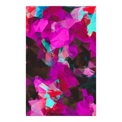 psychedelic geometric polygon abstract pattern in purple pink blue Poster 23"x36"