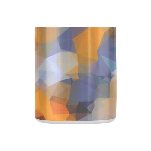 psychedelic geometric polygon abstract pattern in orange brown blue Classic Insulated Mug(10.3OZ)