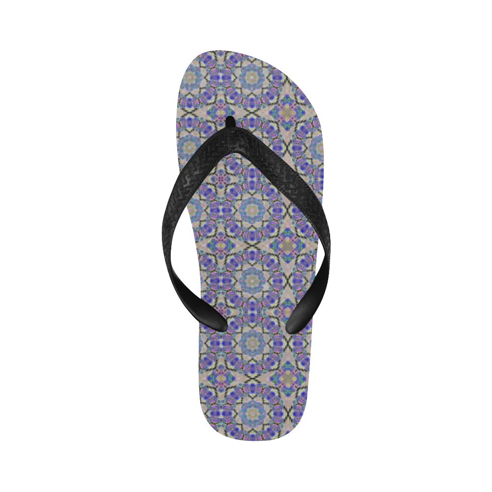 Lavender Blue Geometric Flip Flops for Men/Women (Model 040)