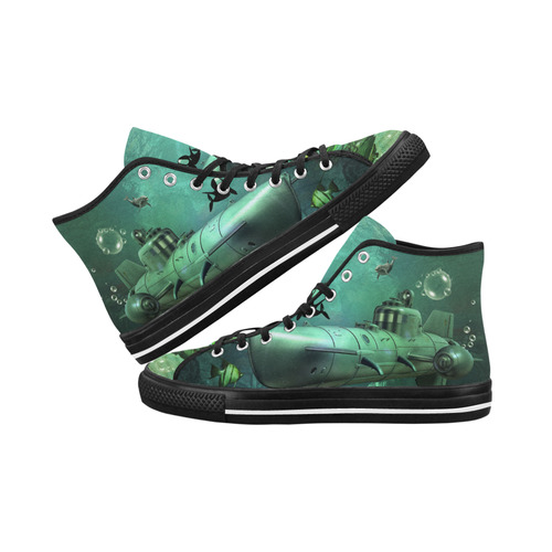 Awesome submarine with orca Vancouver H Men's Canvas Shoes/Large (1013-1)