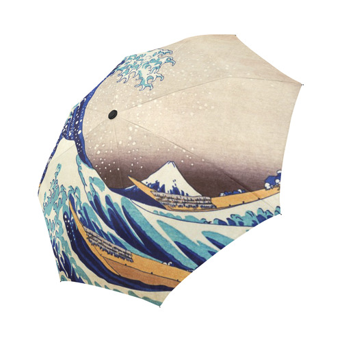 Great Wave Off Kanagawa Katsushika Hokusai Auto-Foldable Umbrella (Model U04)