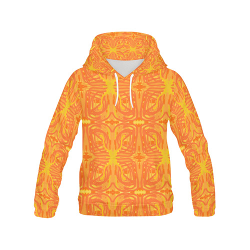 Orange and Yellow Tribal All Over Print Hoodie for Women (USA Size) (Model H13)