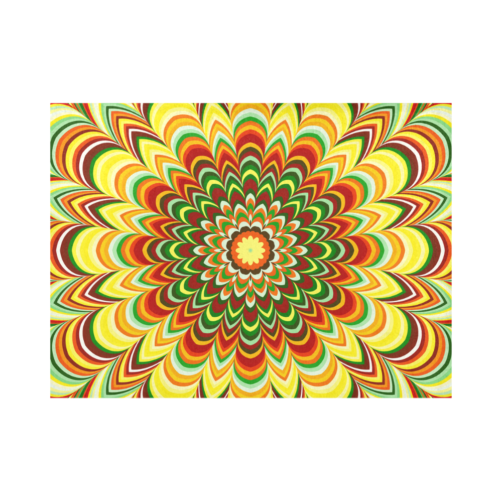 Colorful flower striped mandala Placemat 14’’ x 19’’