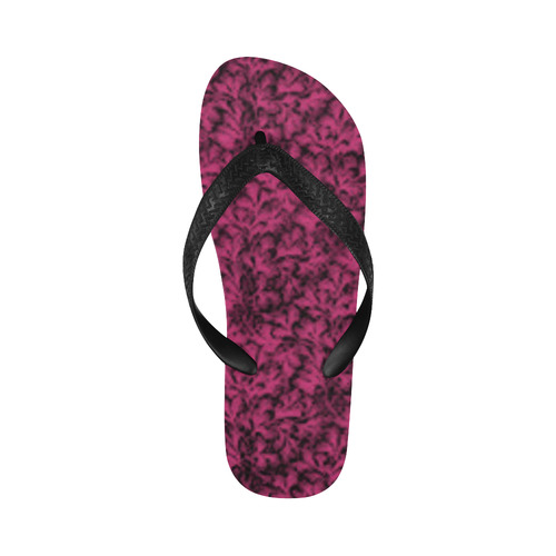 Pink Yarrow Leaf Flip Flops for Men/Women (Model 040)