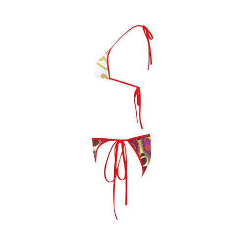 Red & Gold 2 Piece Swimsuit Custom Bikini Swimsuit