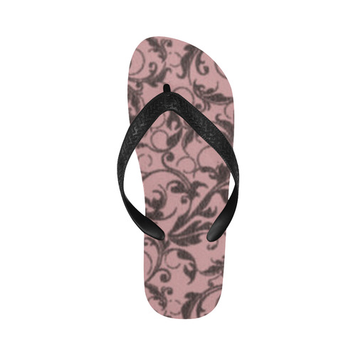 Bridal Rose Swirls Flip Flops for Men/Women (Model 040)
