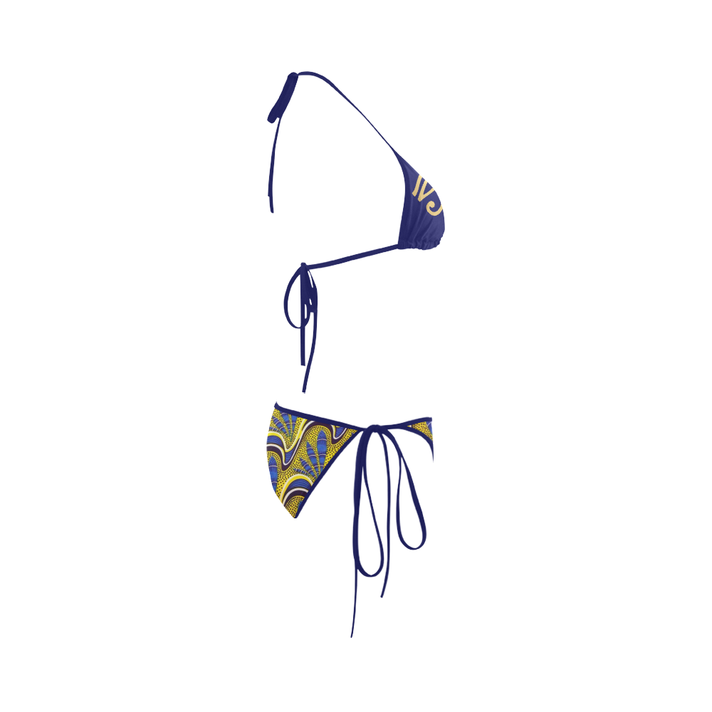 Blue/Gold 2 piece Swimsuit Custom Bikini Swimsuit