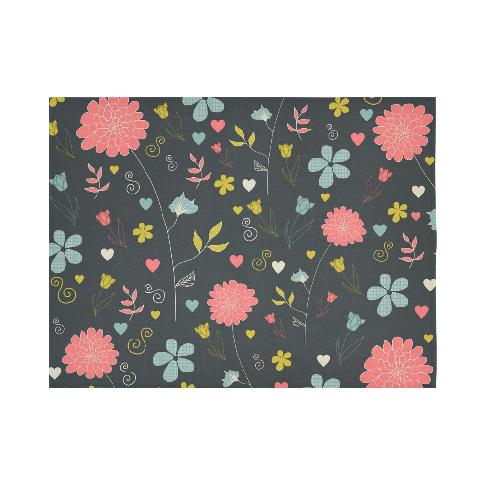 Flowers Cotton Linen Wall Tapestry 80"x 60"