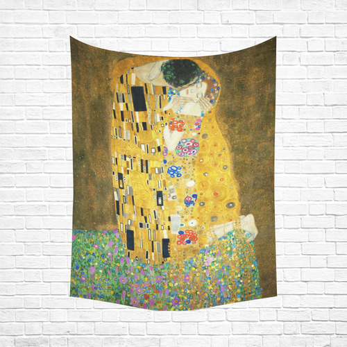 Gustav Klimt The Kiss Cotton Linen Wall Tapestry 60"x 80"