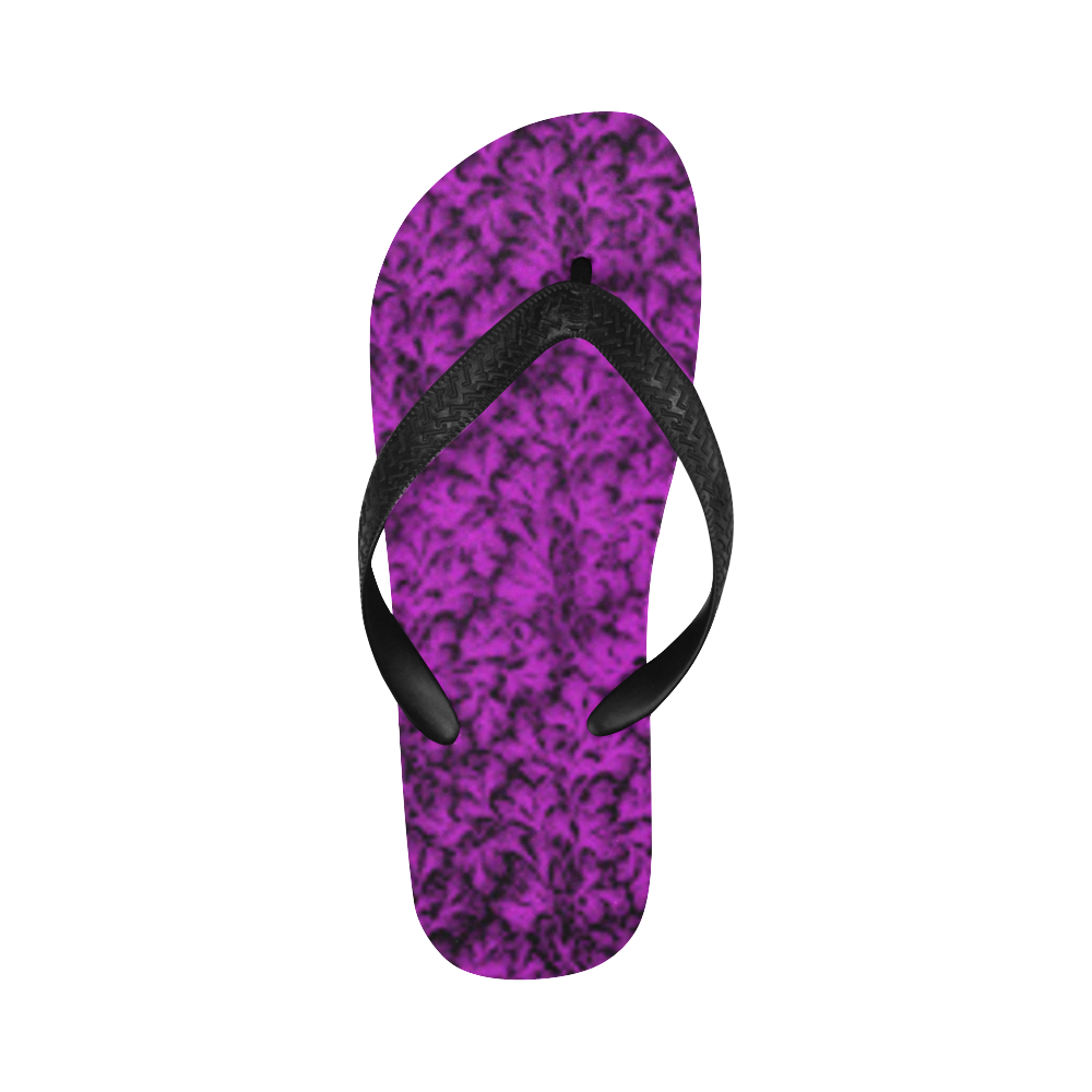 Dazzling Violet Leaf Flip Flops for Men/Women (Model 040)