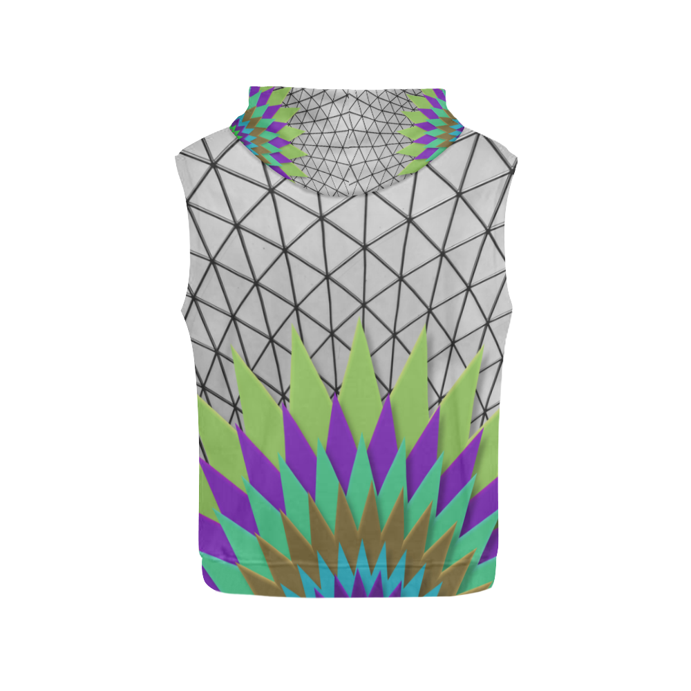 Collage_ Meeting Point_ Gloria Sanchez All Over Print Sleeveless Hoodie for Women (Model H15)