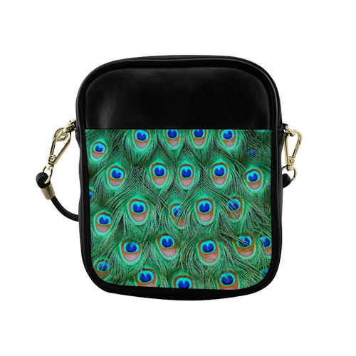 Peacock Feathers Watercolor Sling Bag (Model 1627)