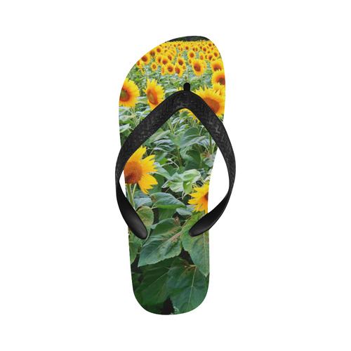 Sunflower Field Flip Flops for Men/Women (Model 040)