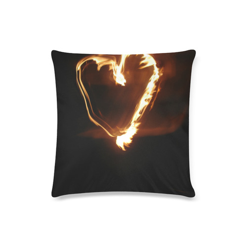 Fire Heart Custom Zippered Pillow Case 16"x16"(Twin Sides)