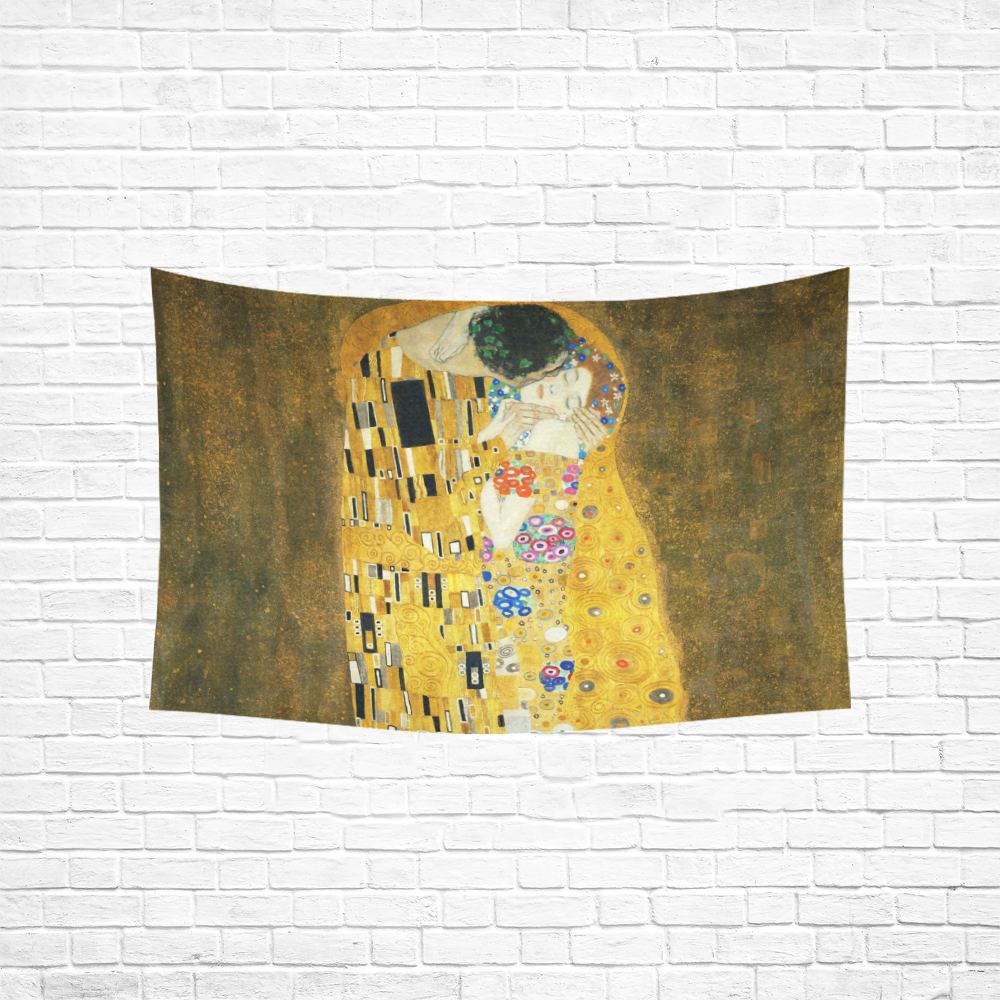 Gustav Klimt The Kiss Cotton Linen Wall Tapestry 60"x 40"