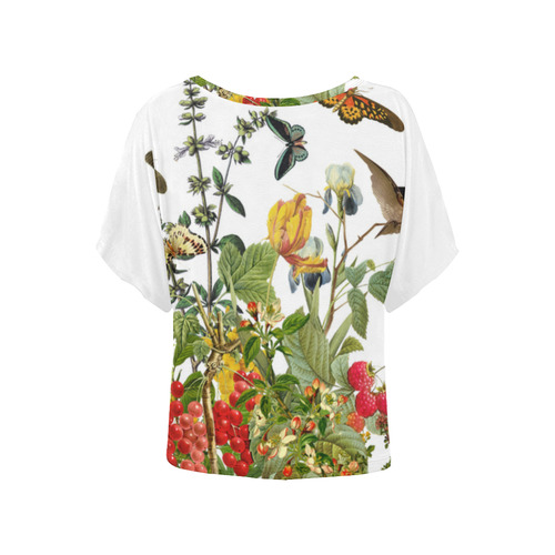 collage_the pilgrim_gloriasanchez Women's Batwing-Sleeved Blouse T shirt (Model T44)