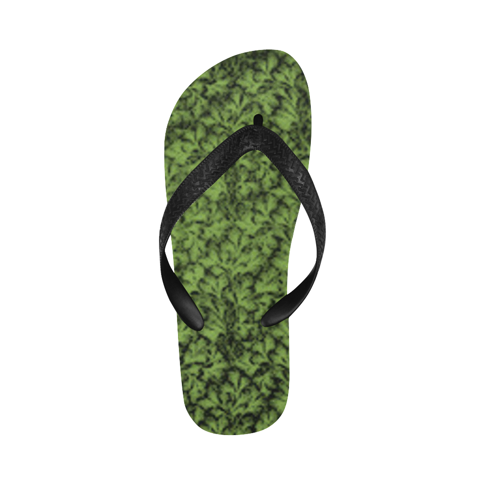 Greenery Flame Leaf Flip Flops for Men/Women (Model 040)