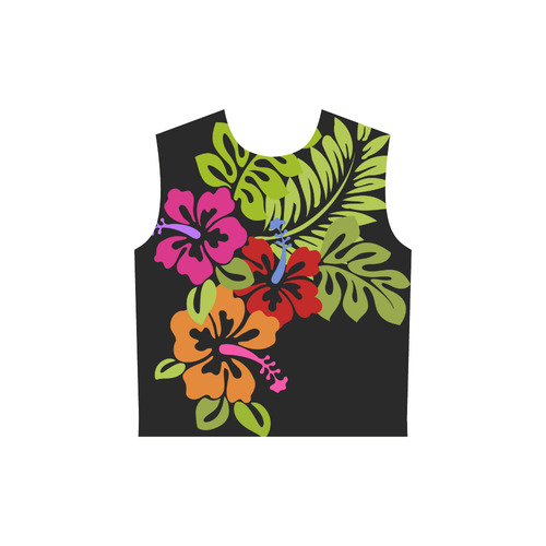 Tropical Hibiscus Flowers Bouquet All Over Print Sleeveless Hoodie for Women (Model H15)