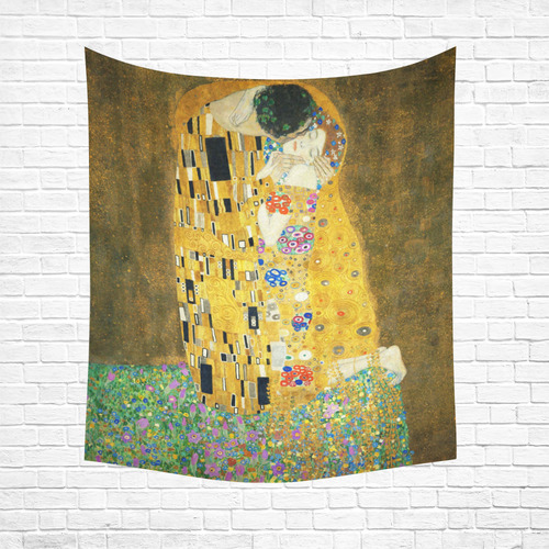 Gustav Klimt The Kiss Cotton Linen Wall Tapestry 51"x 60"