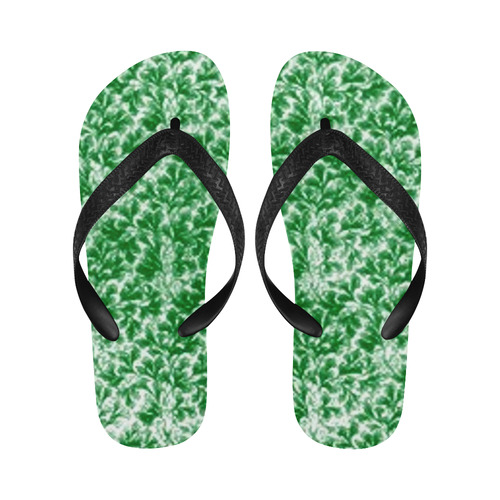 Green Leaf Flip Flops for Men/Women (Model 040)