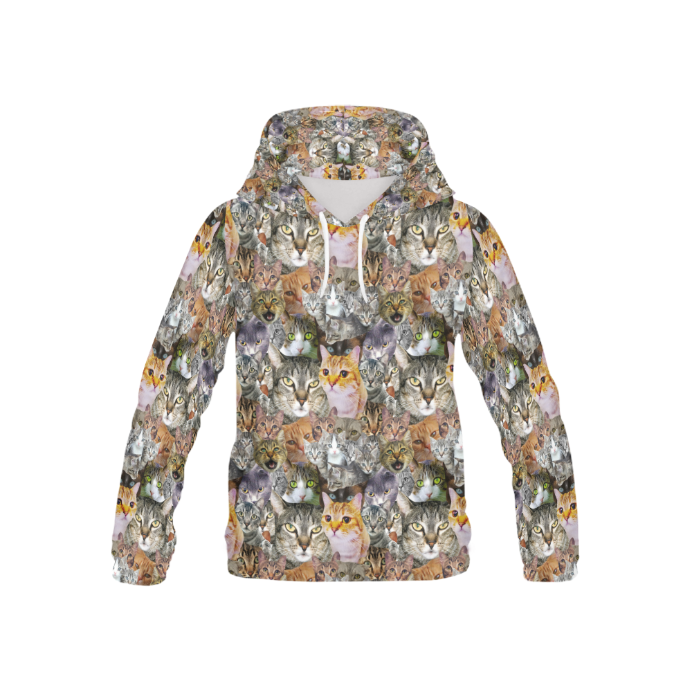 Cat pattern All Over Print Hoodie for Kid (USA Size) (Model H13)