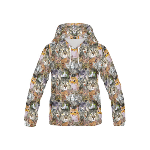 Cat pattern All Over Print Hoodie for Kid (USA Size) (Model H13)