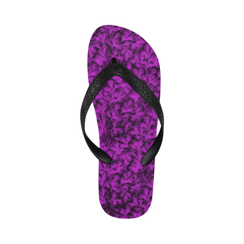 Dazzling Violet Leaf Flip Flops for Men/Women (Model 040)