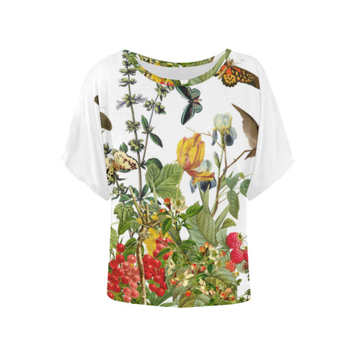 collage_the pilgrim_gloriasanchez Women's Batwing-Sleeved Blouse T shirt (Model T44)