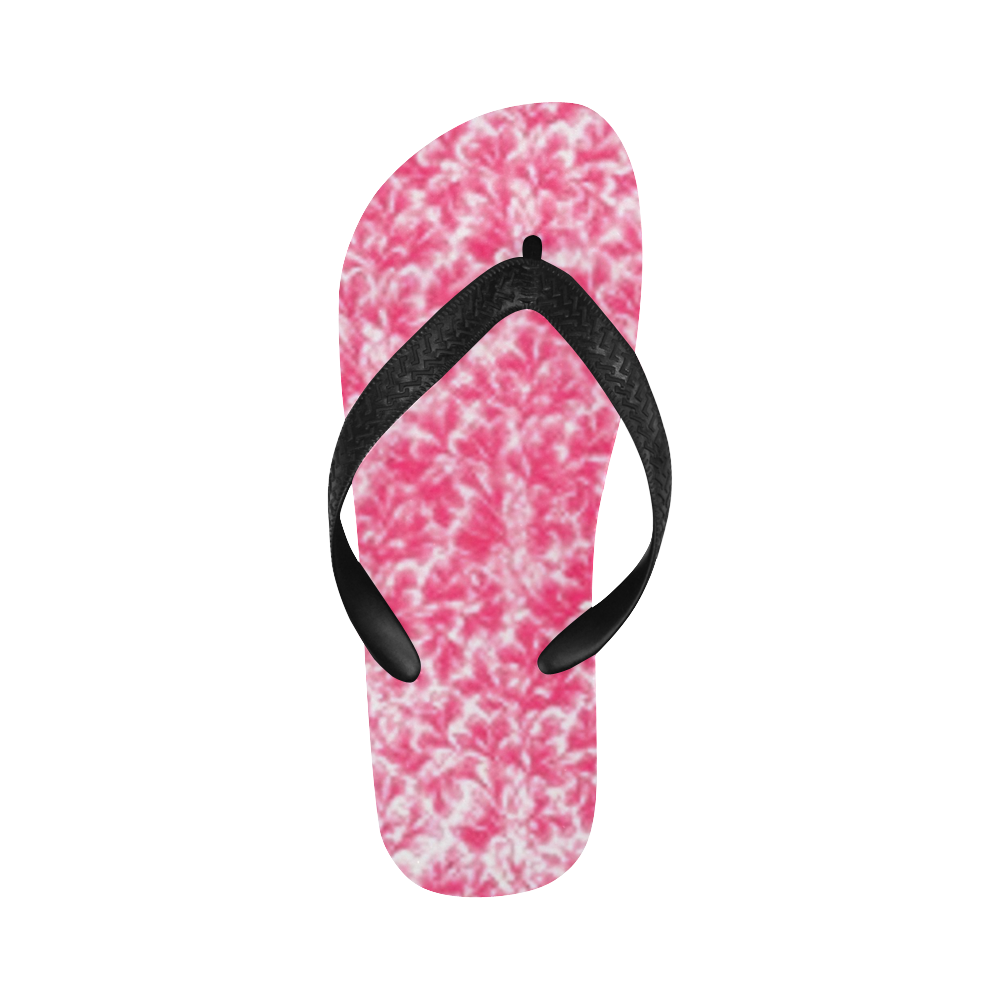 Pink Leaf Flip Flops for Men/Women (Model 040)