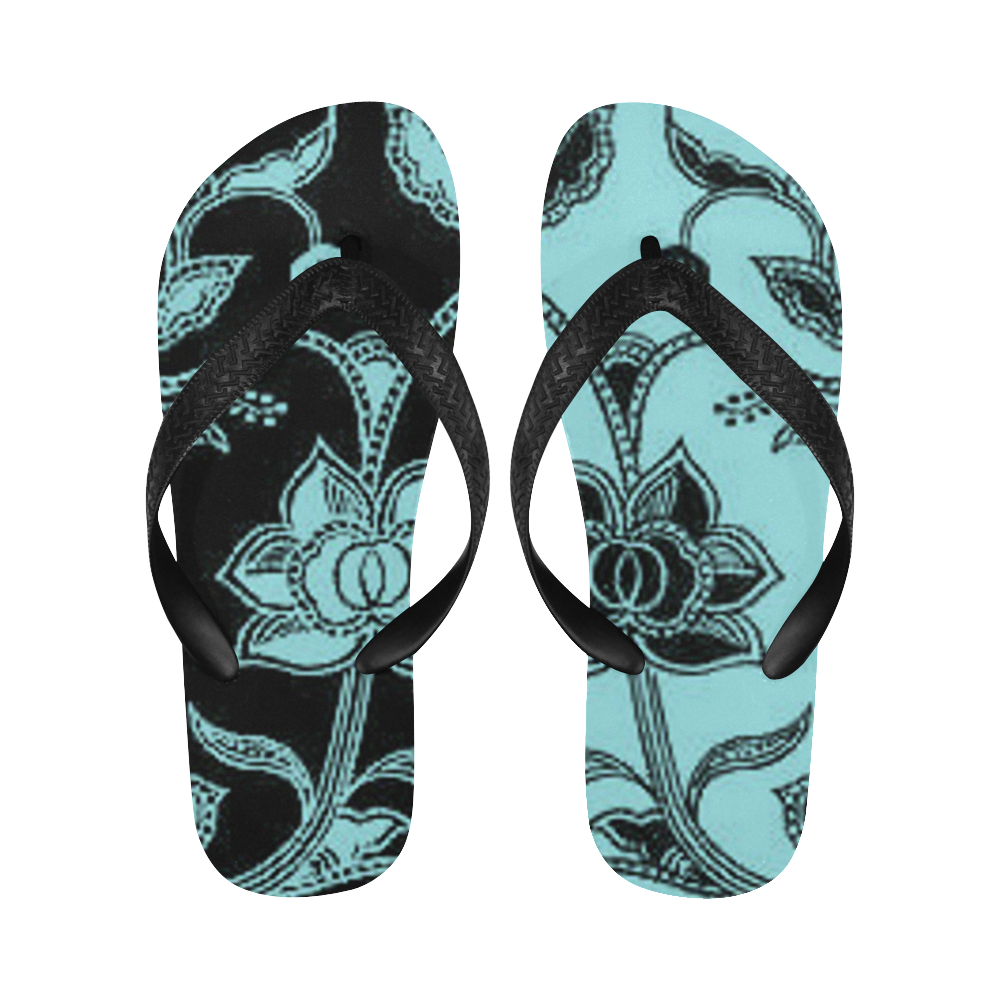 Island Paradise Floral Flip Flops for Men/Women (Model 040)