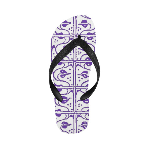 Purple Leaf and Vines Flip Flops for Men/Women (Model 040)