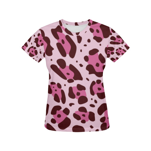 ART CAMOUFLAGE PINK All Over Print T-Shirt for Women (USA Size) (Model T40)