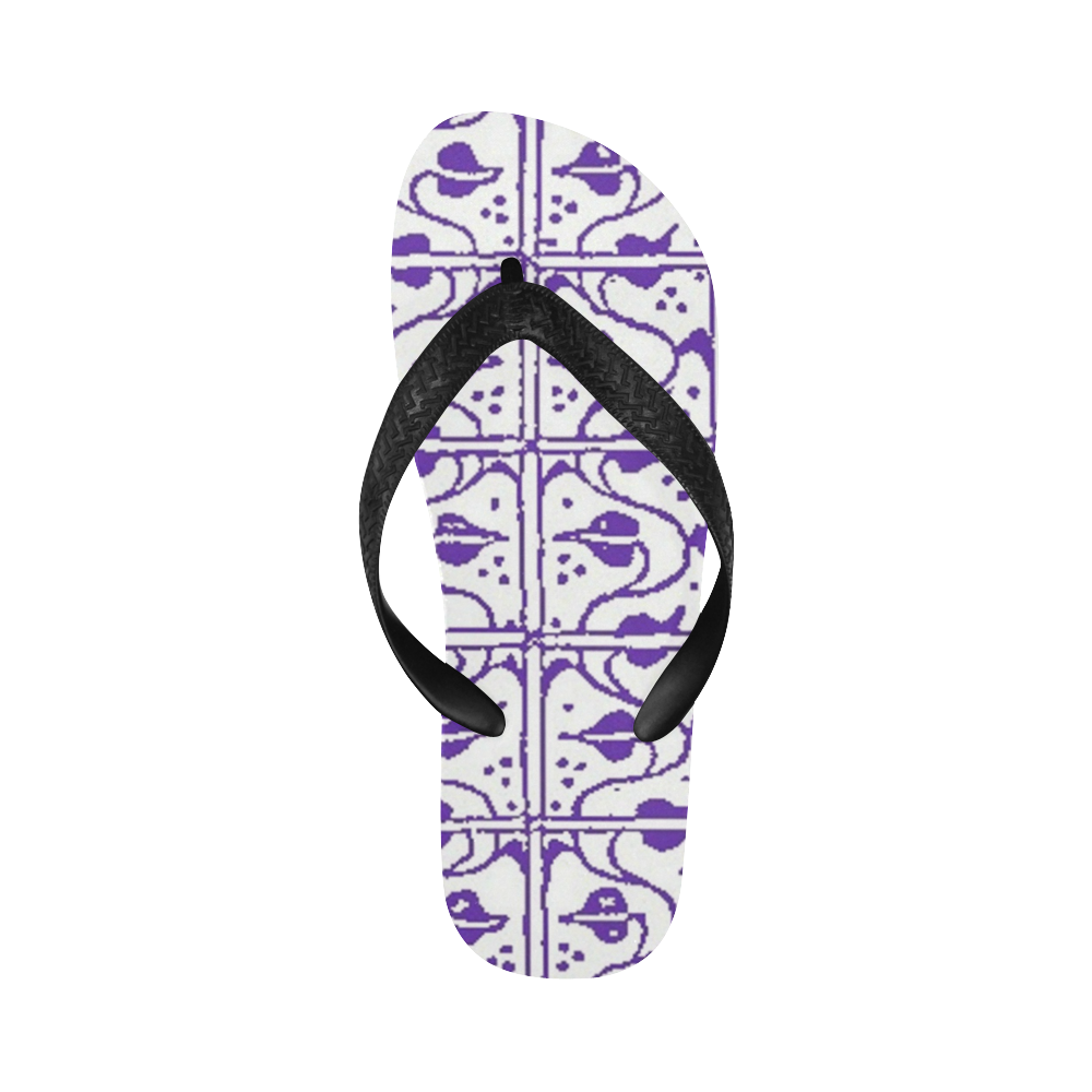 Purple Leaf and Vines Flip Flops for Men/Women (Model 040)